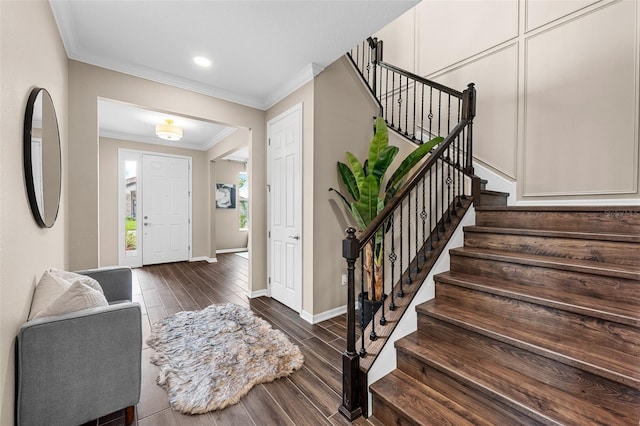 foyer entrance with ornamental molding