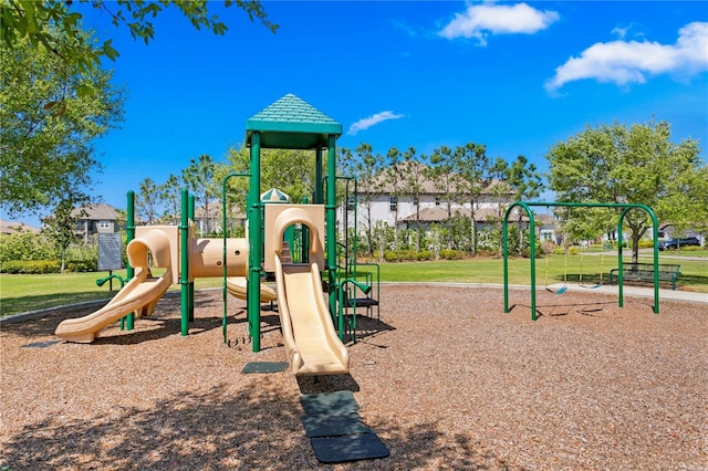 community playground with a yard