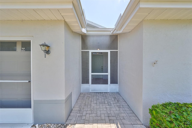 entrance to property with a garage