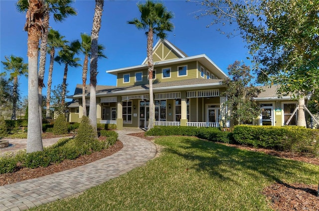 20131 Nob Oak Ave, Tampa, FL 33647 - view of front of property featuring covered porch, a front yard, and roof with shingles