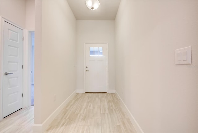 doorway to outside featuring light hardwood / wood-style floors