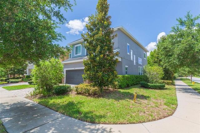 view of property exterior with a garage