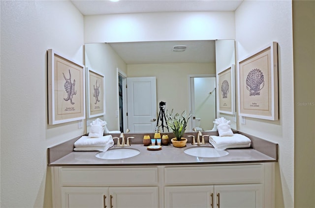 bathroom with double vanity