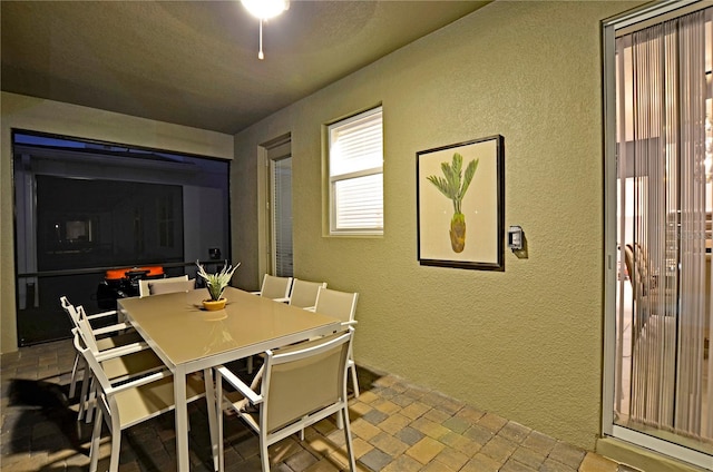 view of tiled dining space