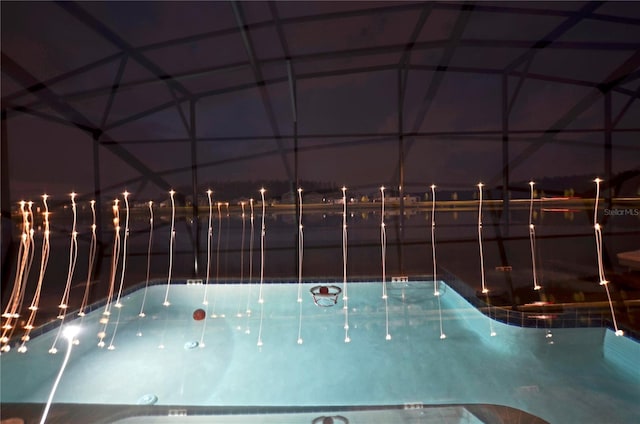 2857 Bookmark Dr, Kissimmee, FL 34746 - view of pool at twilight