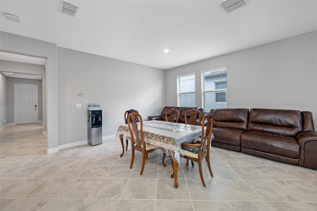 view of tiled dining room