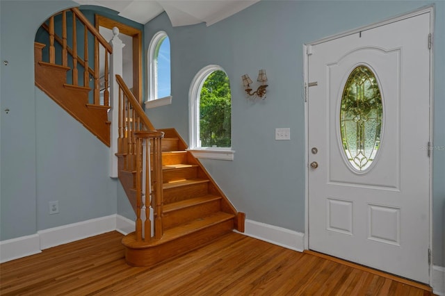 foyer featuring light hardwood / wood-style floors