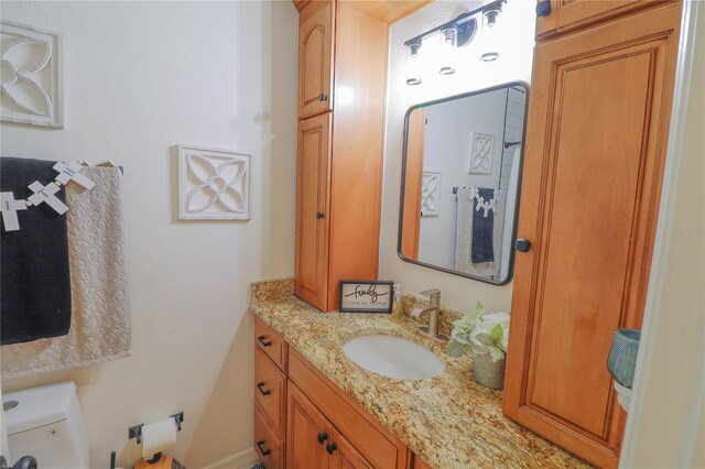 bathroom with toilet and vanity