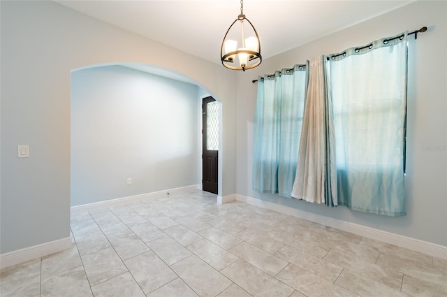 view of tiled spare room