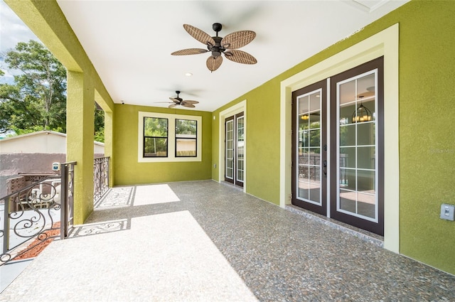 view of patio / terrace with ceiling fan