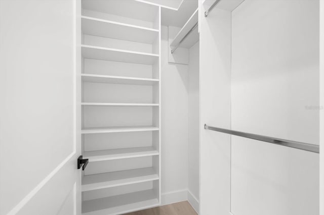 spacious closet with light wood-type flooring