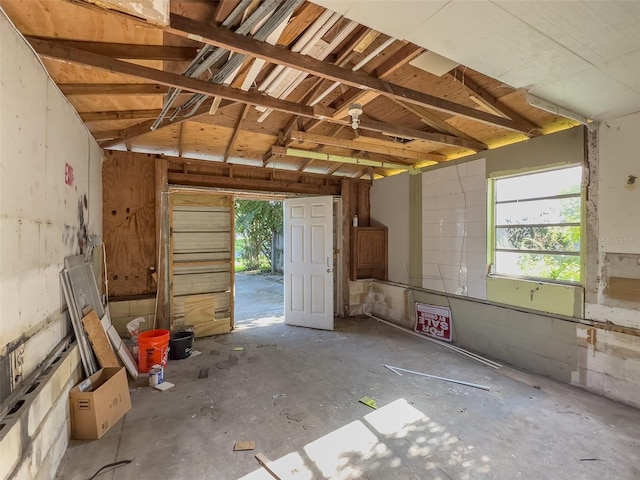 view of garage