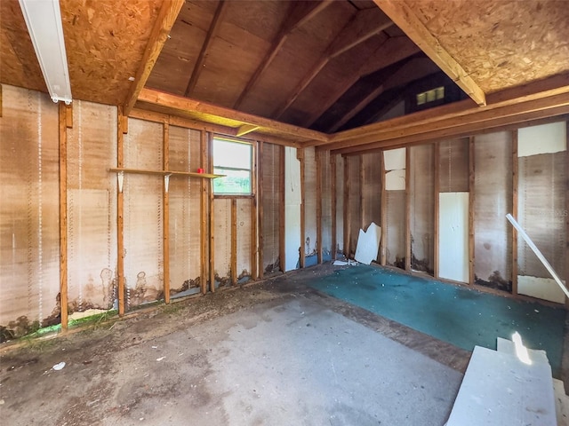 miscellaneous room featuring vaulted ceiling