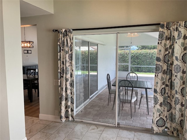 view of tiled dining room