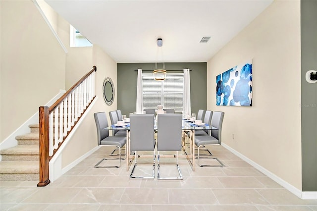 view of tiled dining area