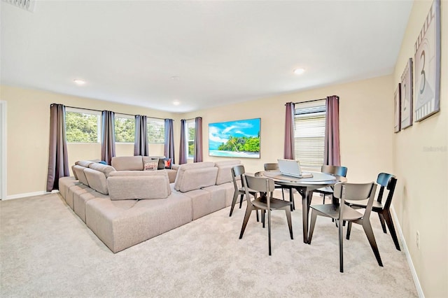 living room featuring carpet floors