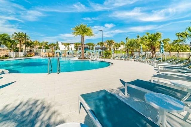 view of pool featuring a patio area