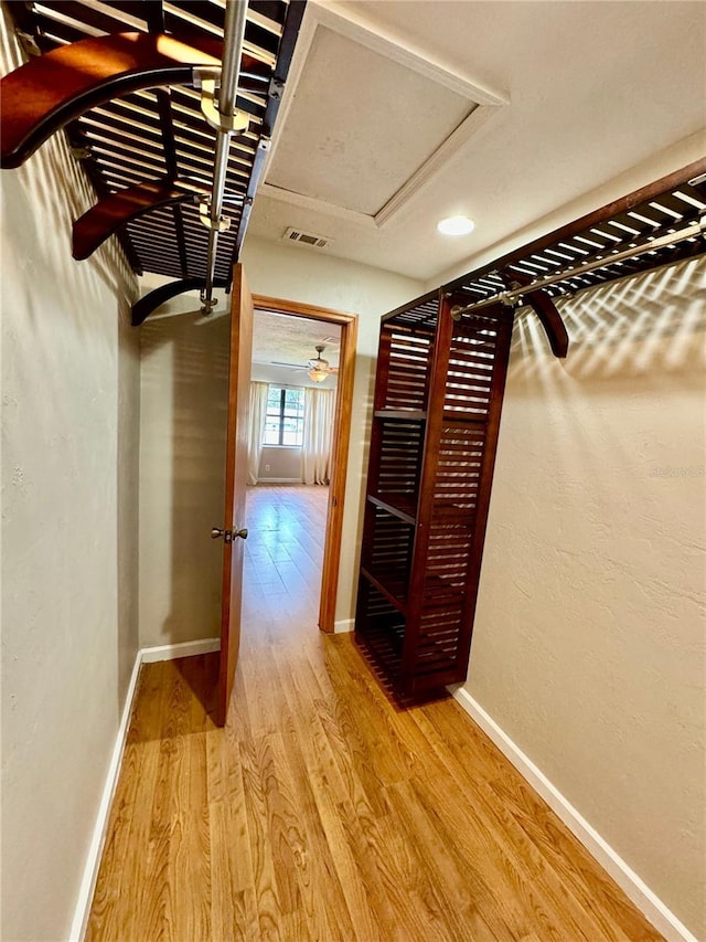 hallway featuring light hardwood / wood-style floors