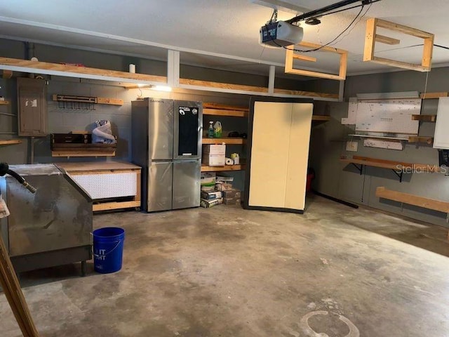 interior space with stainless steel refrigerator