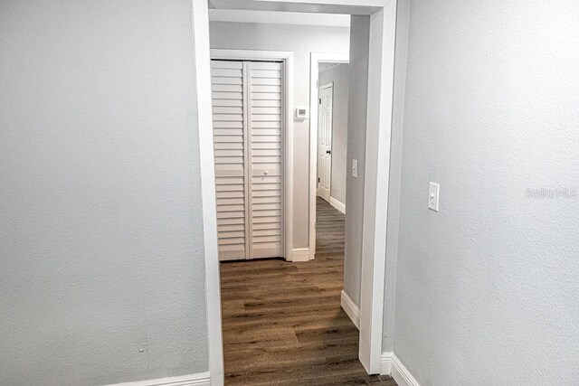 corridor featuring hardwood / wood-style floors