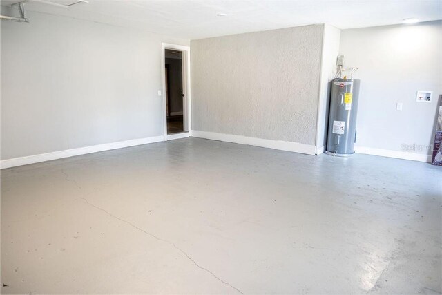 garage featuring water heater