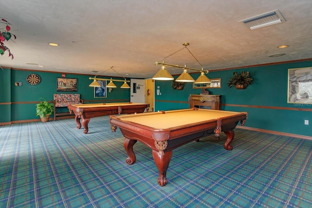 1 John Anderson Dr Unit 604, Ormond Beach, FL 32176 - recreation room with baseboards, carpet, billiards, and visible vents