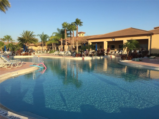 view of pool with a patio