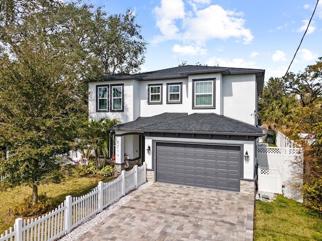 view of front facade featuring a garage