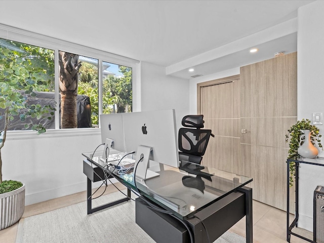 office featuring light tile patterned floors