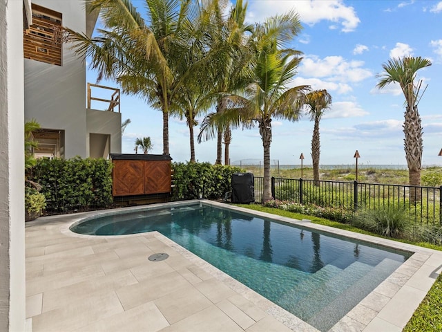 view of pool featuring a patio area