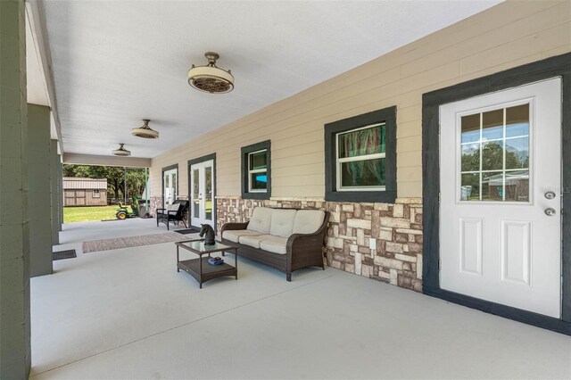 view of patio with a porch