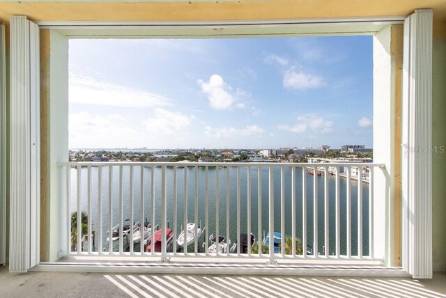 balcony with a water view