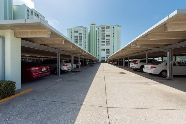 view of car parking with a carport