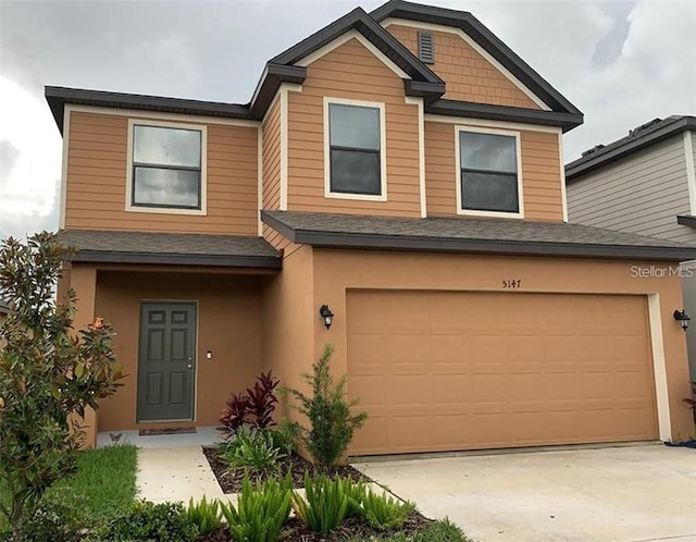 view of front facade with a garage