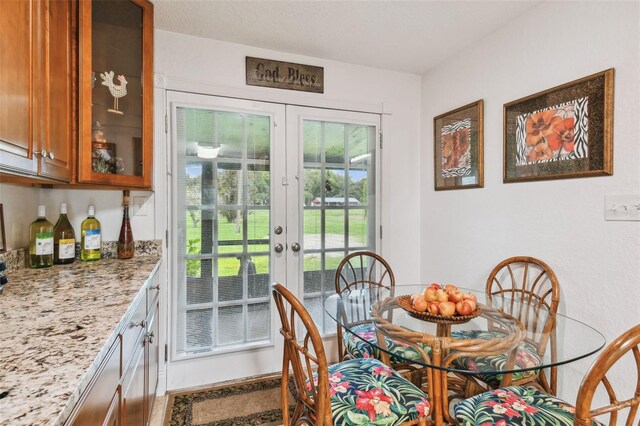 dining room featuring french doors