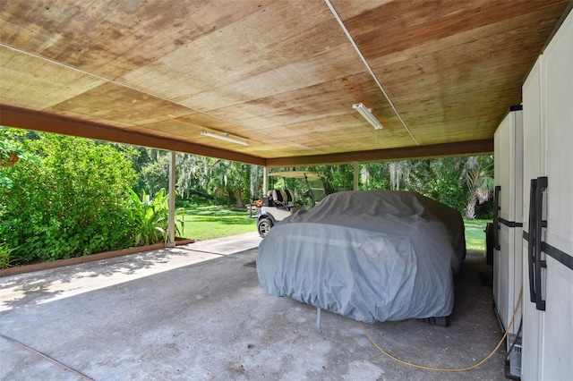 view of patio featuring a carport