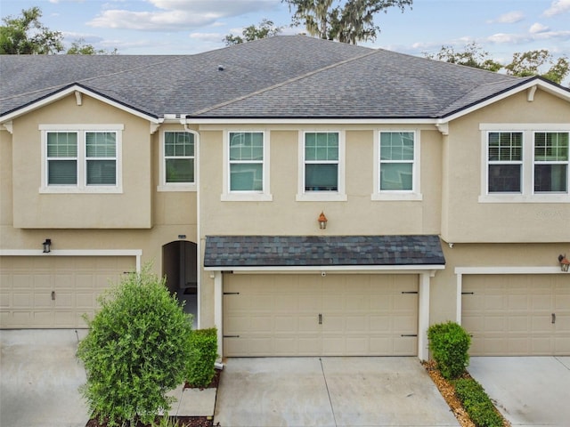 view of property featuring a garage