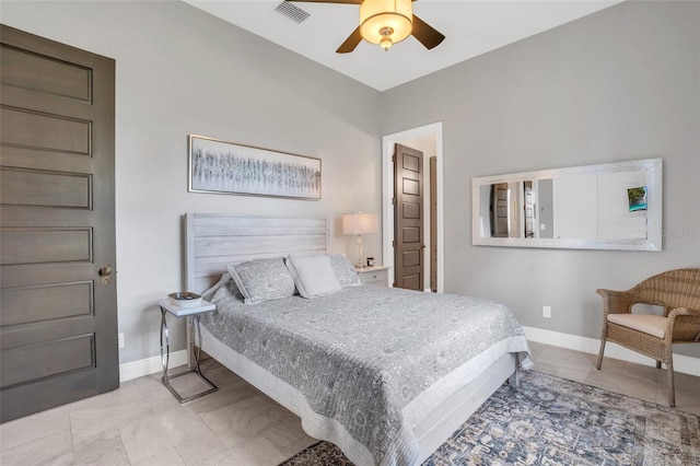 bedroom with ceiling fan