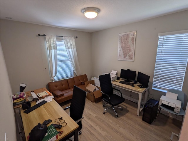 office with hardwood / wood-style floors