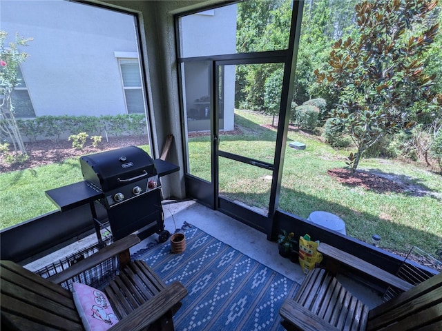 view of sunroom