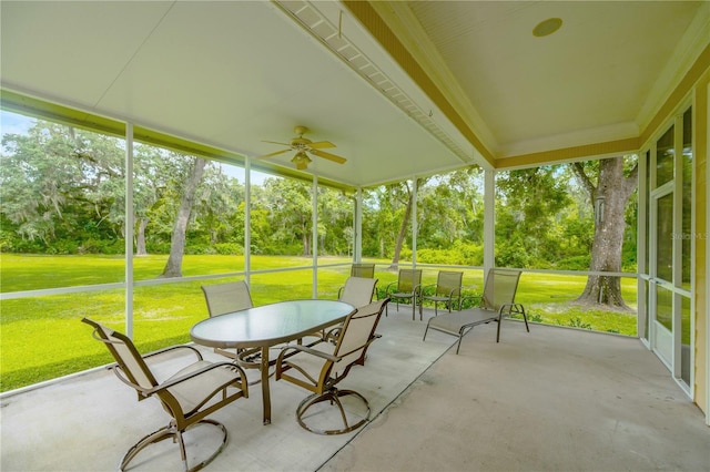 view of unfurnished sunroom