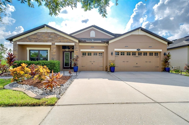 view of front of house with a garage