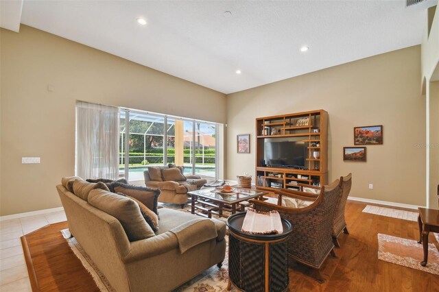 living room featuring hardwood / wood-style flooring