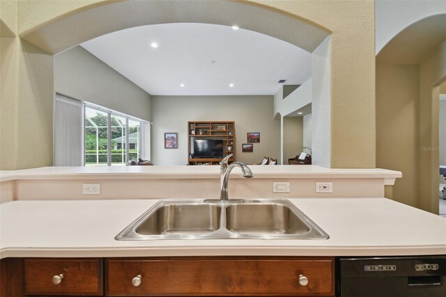 kitchen with sink and black dishwasher