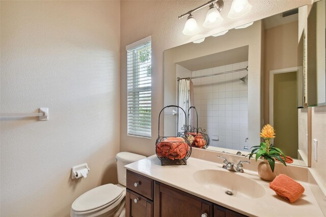 bathroom with toilet and vanity