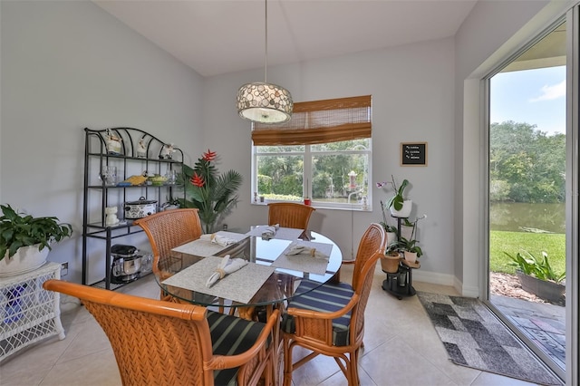 view of tiled dining area