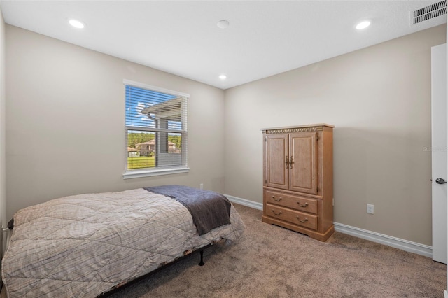 bedroom with carpet