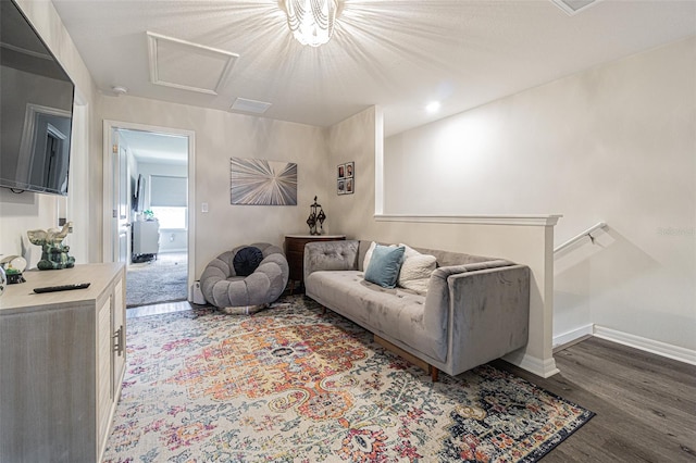 living room featuring hardwood / wood-style floors