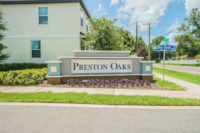 view of community sign