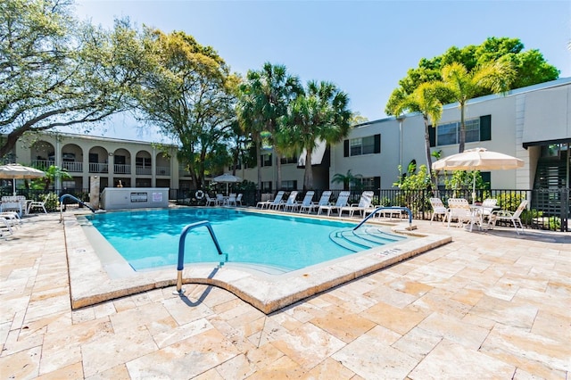 view of pool with a patio area